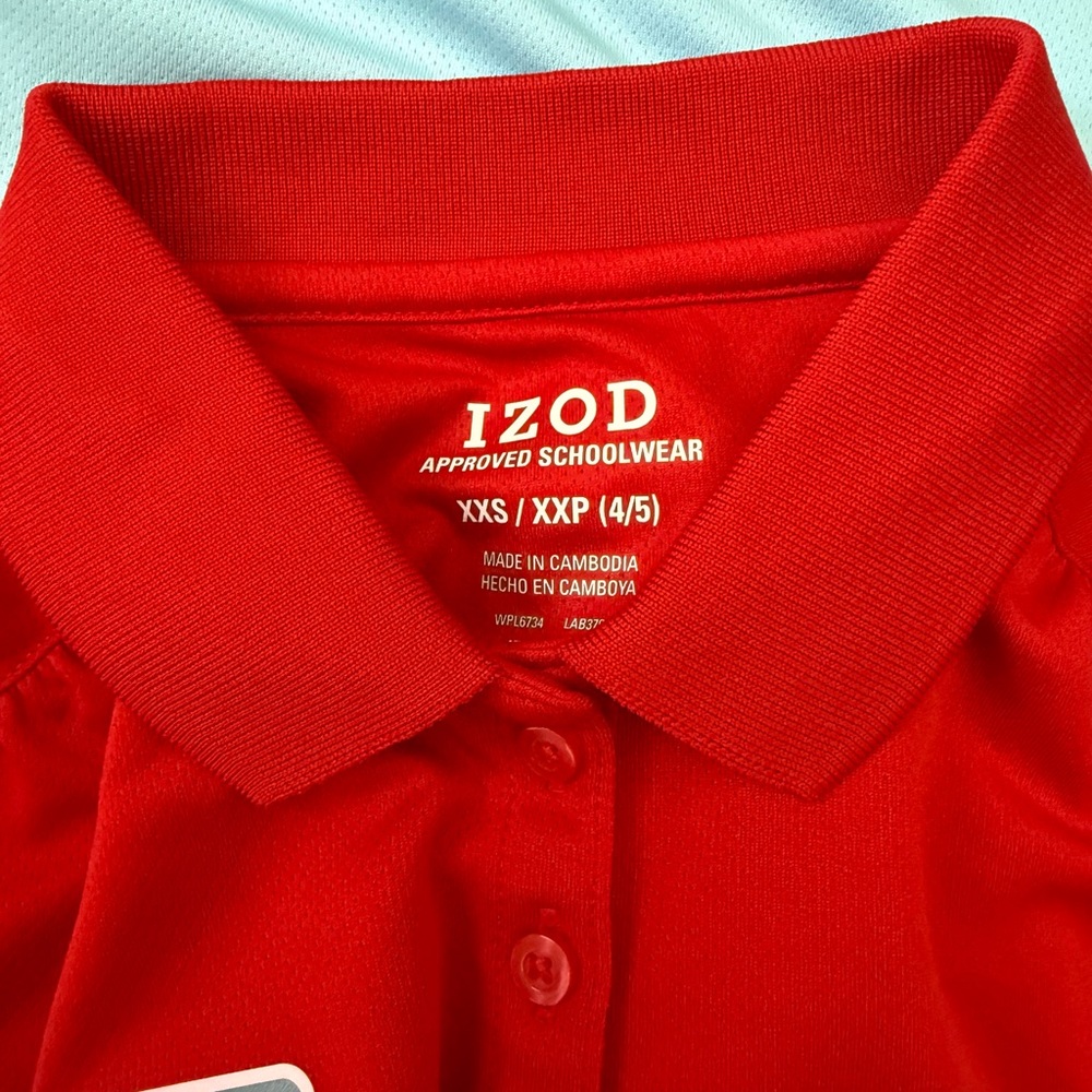 Izod Kids Polo Shirts - Bold Red and Soft Blue - Picture 6 of 7